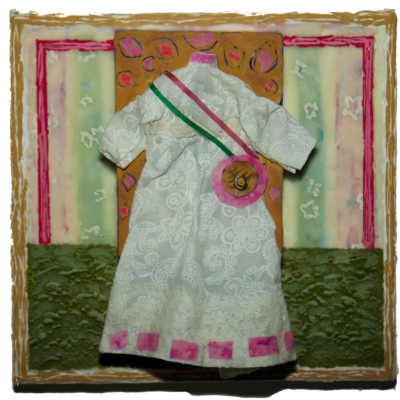 Pink Trimmed Suffrage Dress